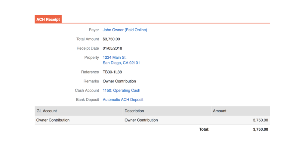 Screenshot showing a completed direct deposit submission