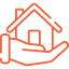 hand and house icon for home prep