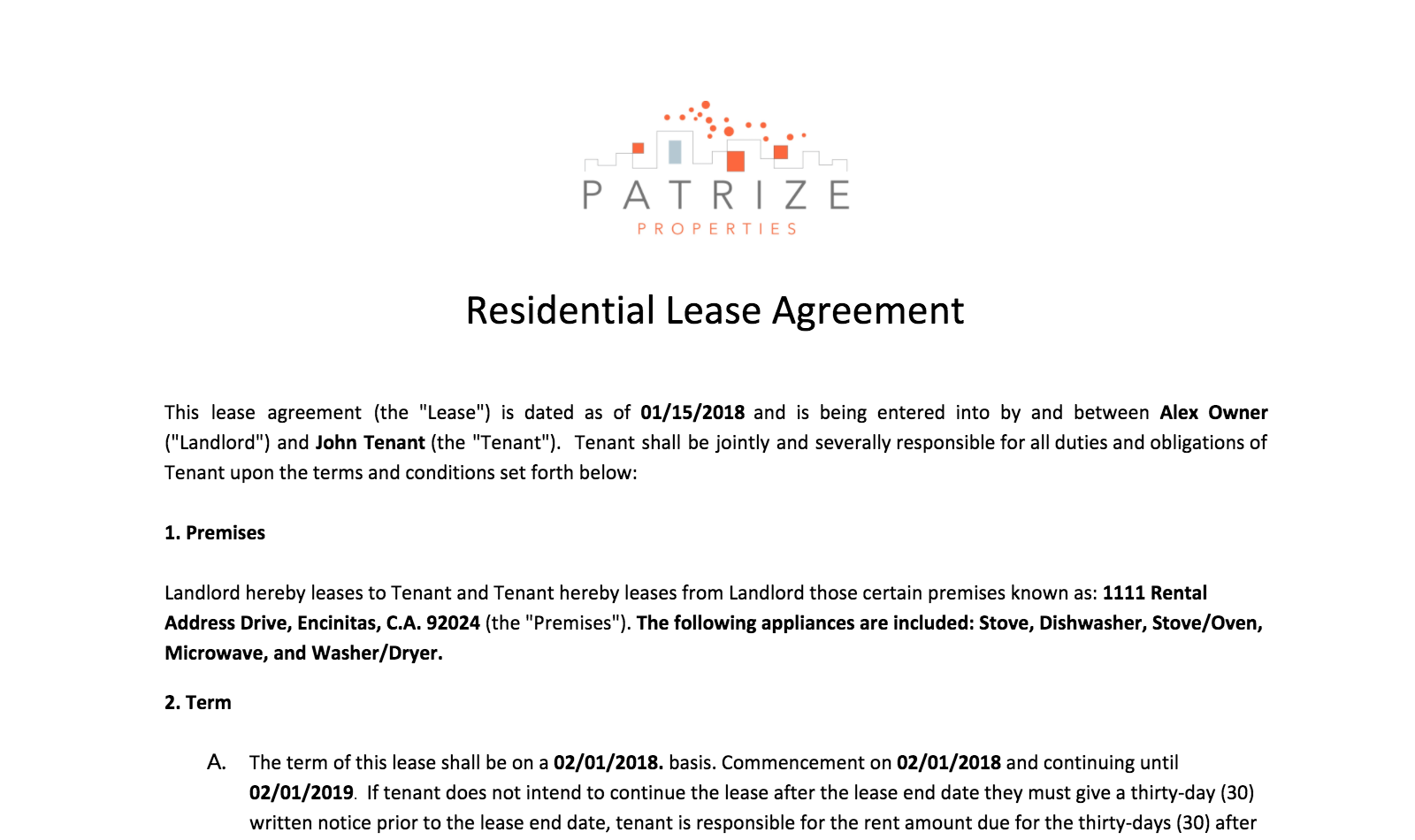 sample of our lease and disclosure